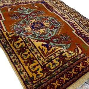5x3 Afghani Nokar Cream Brown 289 KPSI Area Rug 100% Wool Pile on Cotton Base
